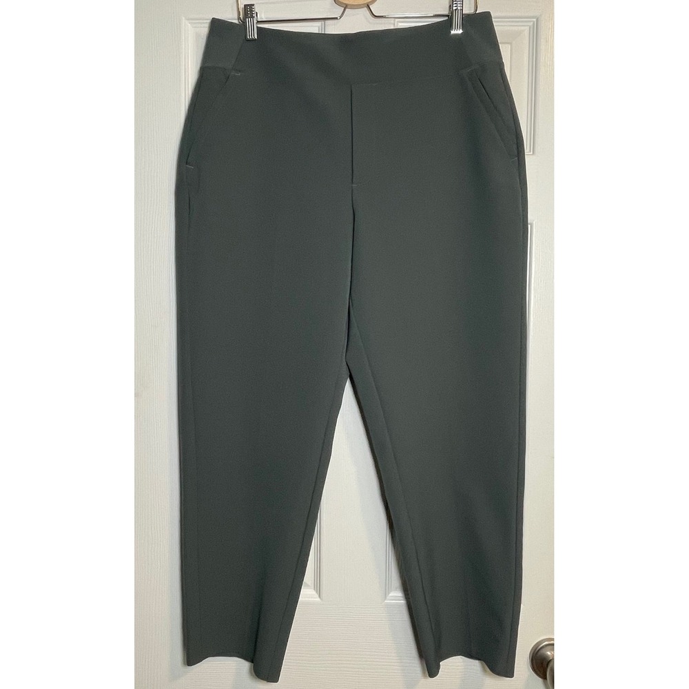 Athleta Women's 14 Olive Green High-Rise Cropped Pull-On Stretch Pants